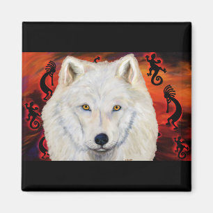Imán Lobo blanco Kokopelli
