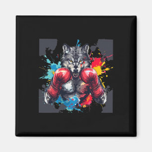Imán Lobo boxeando con guantes de boxeo Kickboxing dive