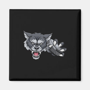 Imán Lobo Caricatura Deportes Equipo de Lobos Mascota S