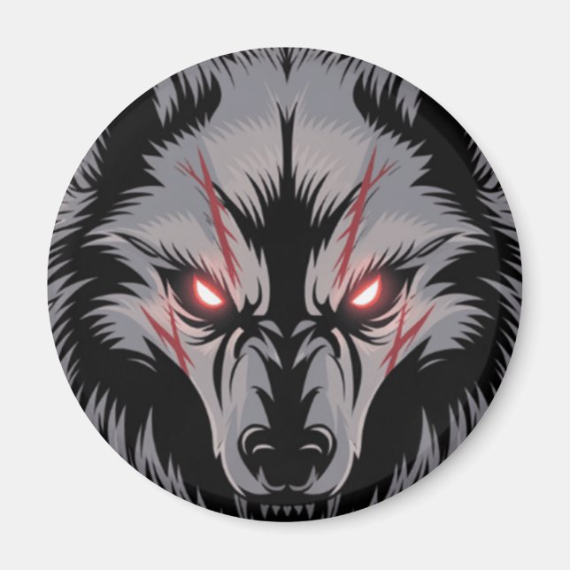 Imán Lobo con ojos rojos brillantes (Frente)