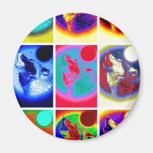 Imán Lobo de arte pop