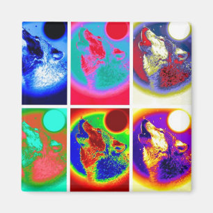 Imán Lobo de arte pop