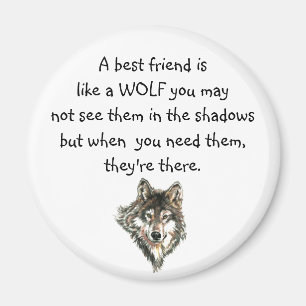 Imán Lobo de citas Inspiradoras del mejor amigo, lobos