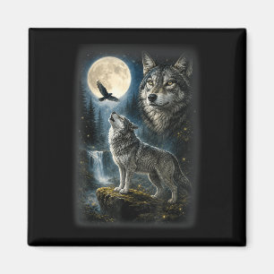 Imán Lobo de la naturaleza bosque árboles lobos animal 