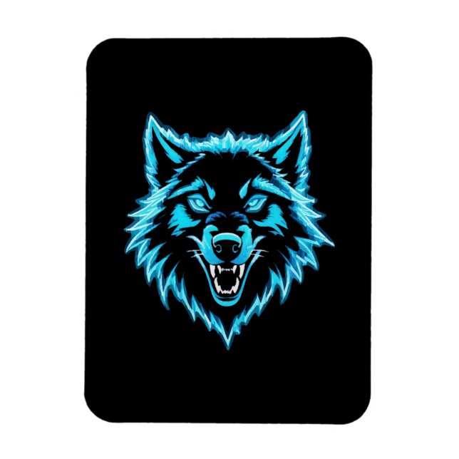 Imán Lobo de neón (Vertical)