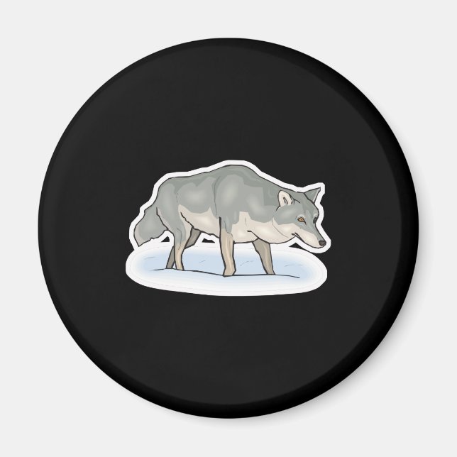 Imán lobo en la nieve (Frente)