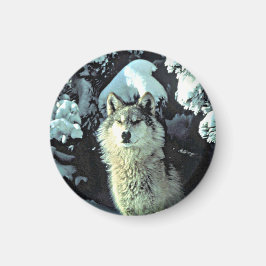 Imán Lobo En La Nieve