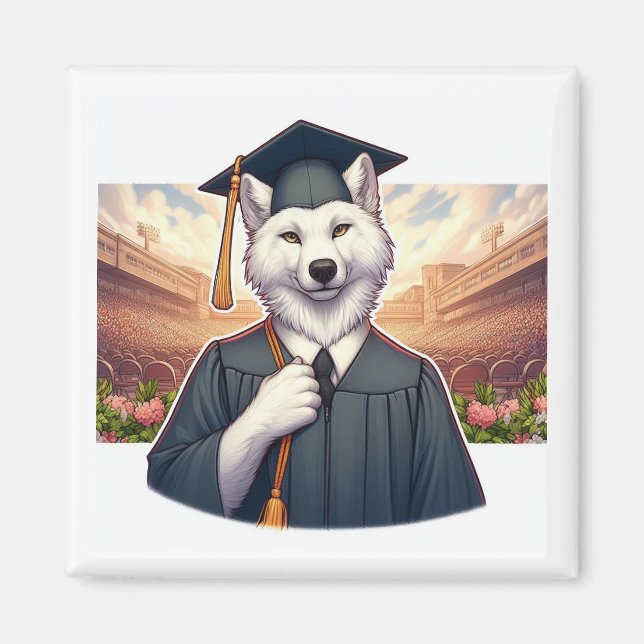 Imán Lobo Graduado (Frente)