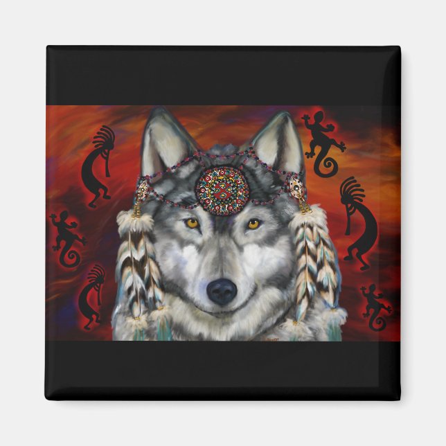 Imán Lobo Gris (Frente)