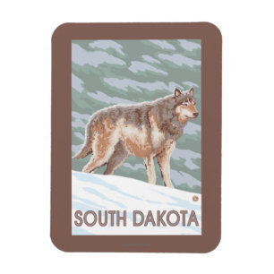 Imán Lobo gris StandingSouth Dakota