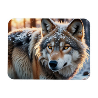 Imán Lobo salvaje en invierno