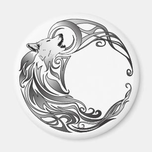 Imán Lobo tribal - Sombreado