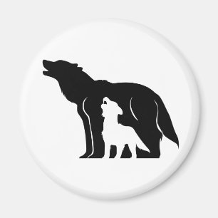 Imán Lobos blancos y negros