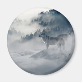 Imán Lobos en un paisaje invernal