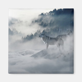 Imán Lobos en un paisaje invernal