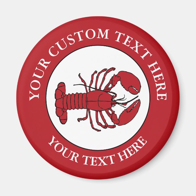 Imán Lobster Custom Text Logo Icon  (Frente)