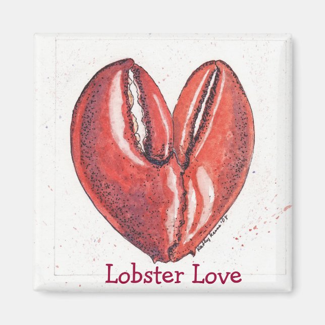 Imán Lobster Love Square Magnet (Frente)
