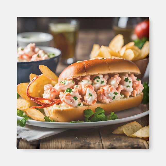 Imán Lobster Roll And Potato Chips (Frente)