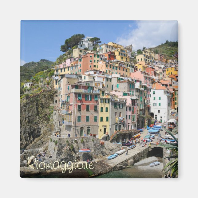 Imán Localidad de Riomaggiore, Cinque Terre, Italia (Frente)