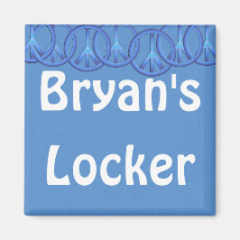 Imán Locker personalizado de señales de paz azul
