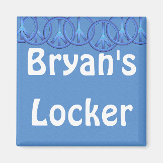 Imán Locker personalizado de señales de paz azul