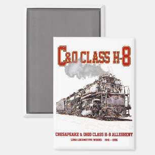 Imán Locomotora de vapor C&O Clase H-8 2-6-6-6 Alleghen