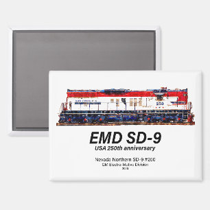 Imán Locomotora EMD SD-9 USA 250 Aniversario Heritage