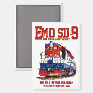 Imán Locomotora EMD SD-9 USA 250 Aniversario Heritage