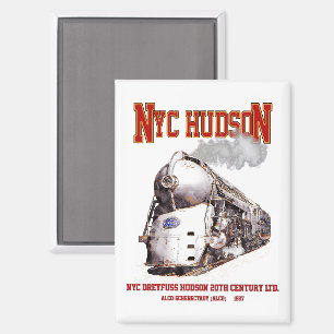 Imán Locomotora Hudson Dreyfuss de NYC. 20th Century Li