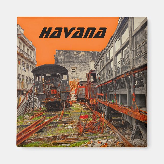 Imán Locomotoras estropeadas con vagones de mercancías  (Frente)