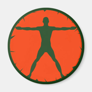 Imán Locura Corporal Fitness Green Naranja Round Magnet