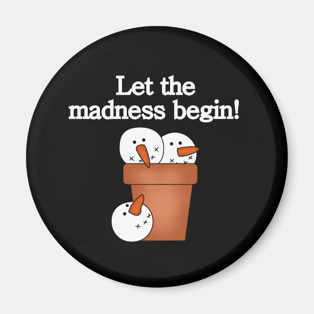 Imán Locura navideña de Snowman (Frente)