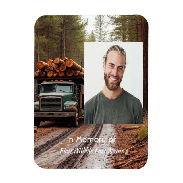 Imán Log Haul Driver  Memorial Keepsake  (Vertical)
