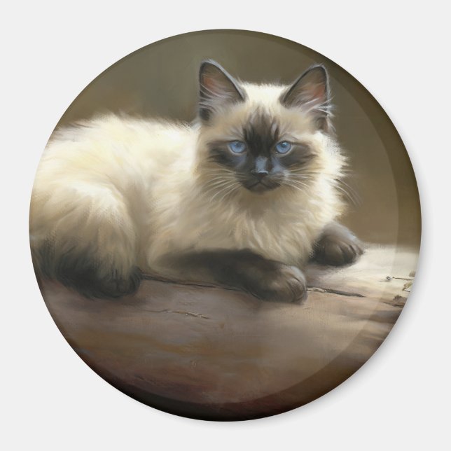 Imán Log Lounger Siamese Kitten (Frente)