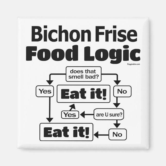 Imán Lógica de alimentos de Bichon Frise (Frente)