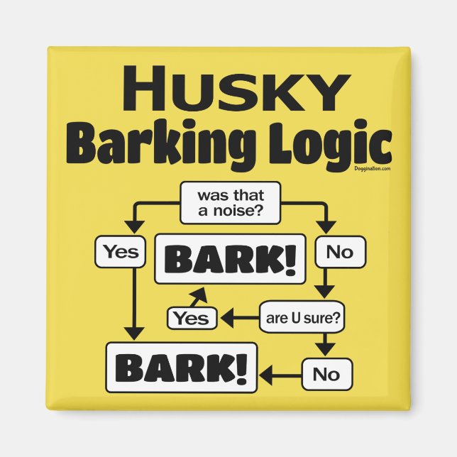 Imán Lógica de ladrido Husky (Frente)