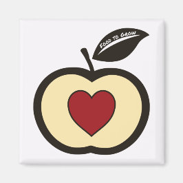 Imán Logo de Apple y Heart Core Food to Grow