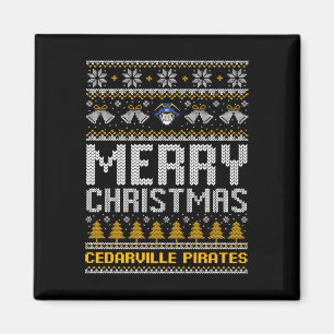 Imán Logo de Cedarville Pirates Feliz Navidad Feo Sudor