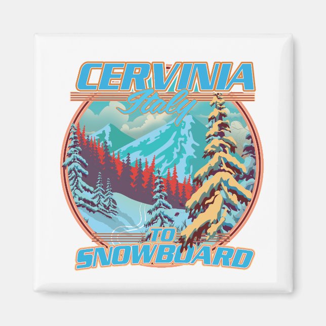 Imán Logo de Cervinia italy Snowboarding (Frente)