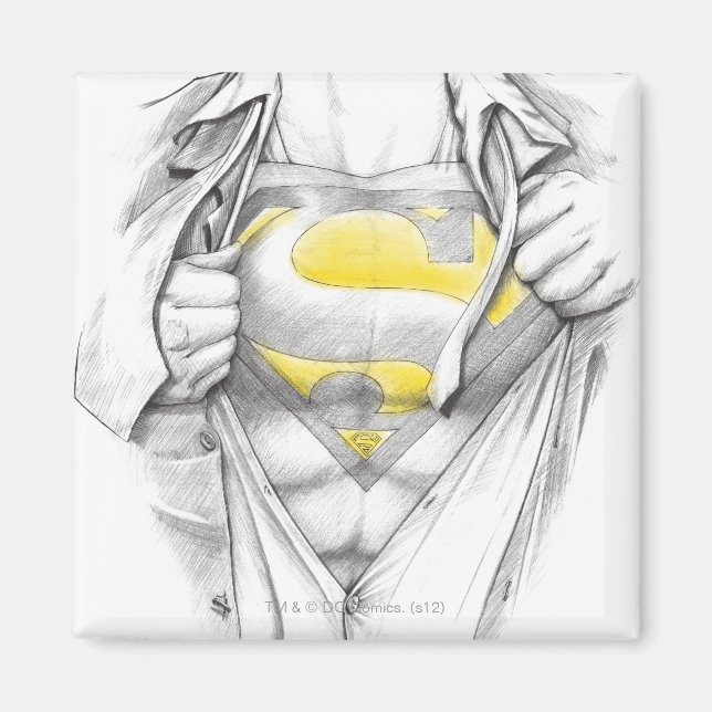 Imán Logo de Chest Superman esbozado (Frente)