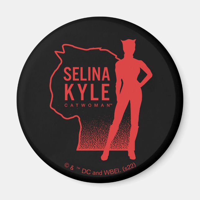 Imán Logo de esquema Selina Kyle Catwoman (Frente)