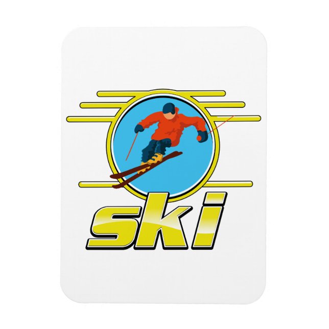 Imán Logo de esquí de los años 90 (Vertical)