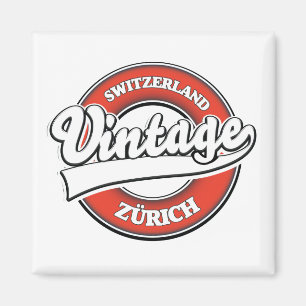 Imán Logo de estilo antiguo de Suiza Zúrich