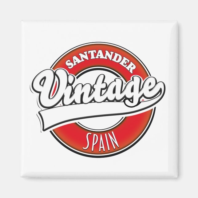 Imán Logo de estilo vintage de Santander España (Frente)