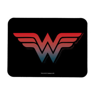 Imán Logo de gradiente rojo de mujer maravilla