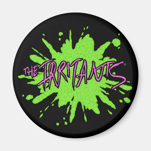 Imán Logo de Irritants Splat - Rosa/Verde (Frente)