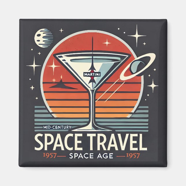 Imán Logo de la era espacial Martini Space Travel 1957 (Frente)