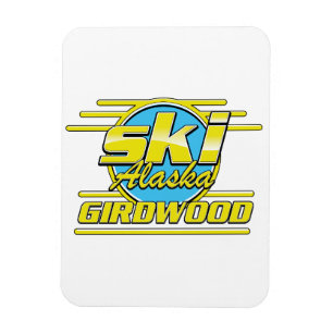 Imán Logo de la estación de esquí de Girdwood Alaska 80