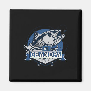 Imán Logo de la moda número 1 de pesca del abuelo