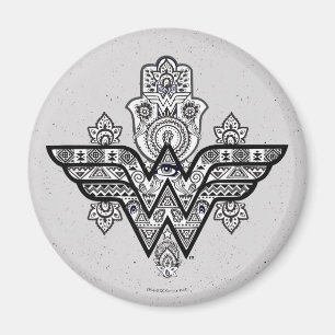 Imán Logo De La Mujer Espiritual Paisley Hamsa